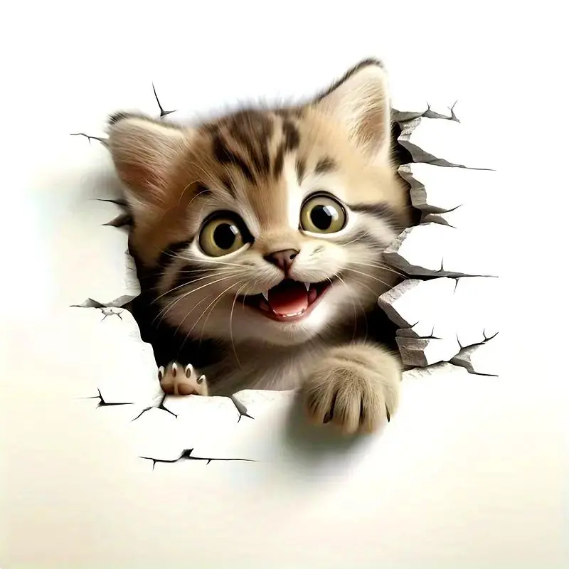 Cute Cat Pattern Car Sticker, Waterproof Self Adhesive Car Decal, Decorative Sticker for Car, Motorcycle, Truck, Wall, Cup, Tool Box, Laptop, Guitar