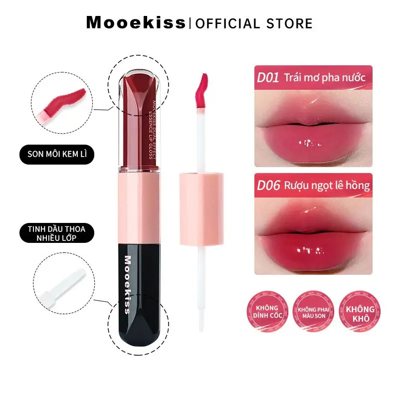 (COD)  Son Mooekiss Double hai đầu lâu trôi, Màu sắc trẻ trung năng động 3ml+3ml X1 8