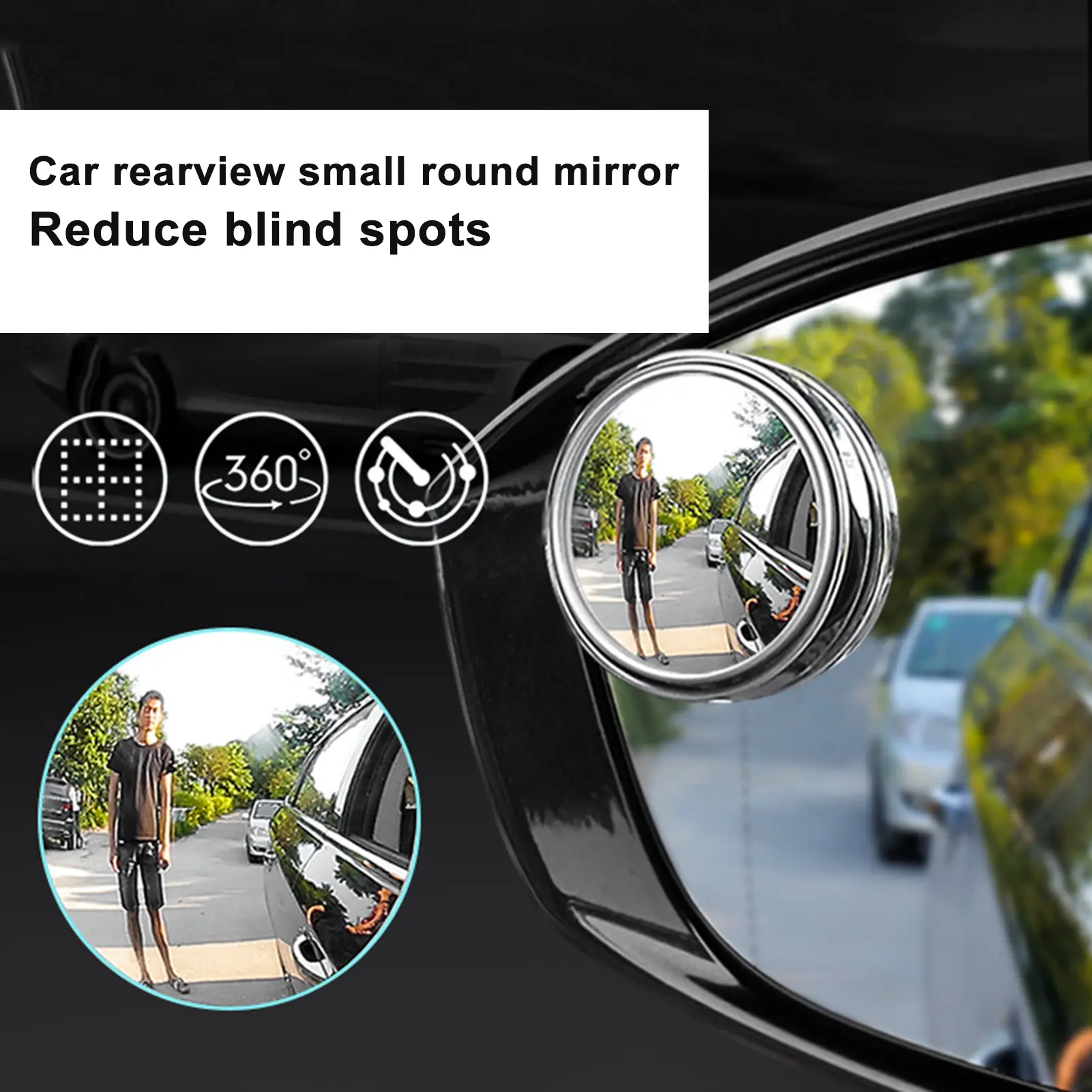 Gương Điểm Mù, 1 Cặp, Đa Năng, Góc Rộng, Hình Tròn, Dán Trên Xe, Thích Hợp Cho Các Loại Xe, Cung Cấp Ô Tô, longgrat