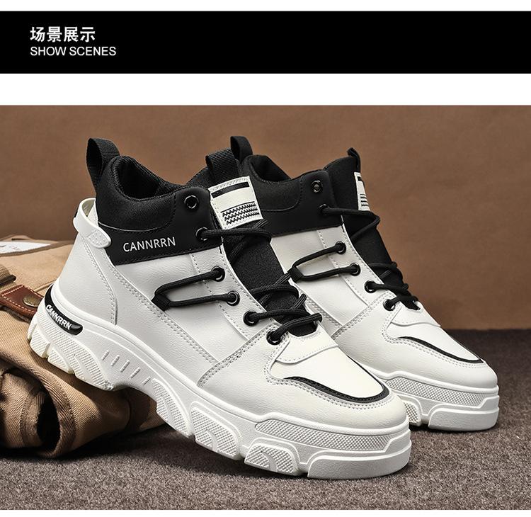 Product Introduction of Autumn Men's Shoes New High-Top Martin Boots Men's Trendy All-Match Construction Site Work Work Shoes Non-Slip Casual Ankle Boots 17