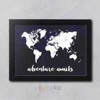 Gambar Hiasan Dinding Poster Wall Decor Peta Dunia Adventure Awaits dari Kataku Wall Decor Kab. Bandung Barat 1 Tokopedia