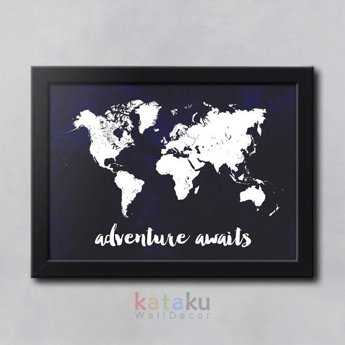 Gambar Hiasan Dinding Poster Wall Decor Peta Dunia Adventure Awaits dari Kataku Wall Decor Kab. Bandung Barat Tokopedia