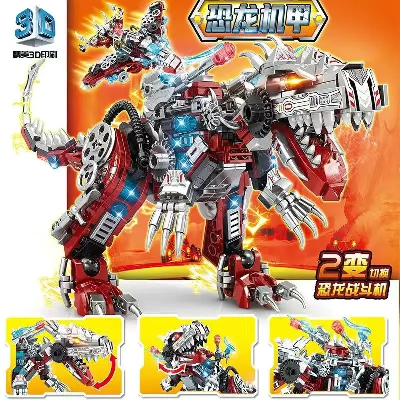 Tương thích với Lego Mới Tyrannosaurus Khủng long Mecha Biến thể Tàu vũ trụ Cuộc phiêu lưu khủng long thế kỷ kỷ Jura Lắp ráp khối xây dựng
