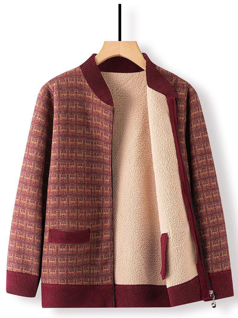 Product Introduction of Quần Áo Mùa Xuân Và Mùa Đông Cho Mẹ, Áo Hoodie Nhung Mới, Dành Cho Phụ Nữ Trung Người Già, Áo Cardigan Có Khóa Kéo, Phong Cách Phương Tây Thường Ngày Thích Hợp Cho Phụ Nữ Trung Người Già Và Cao Tuổi, Áo Khoác Mùa Thu 9