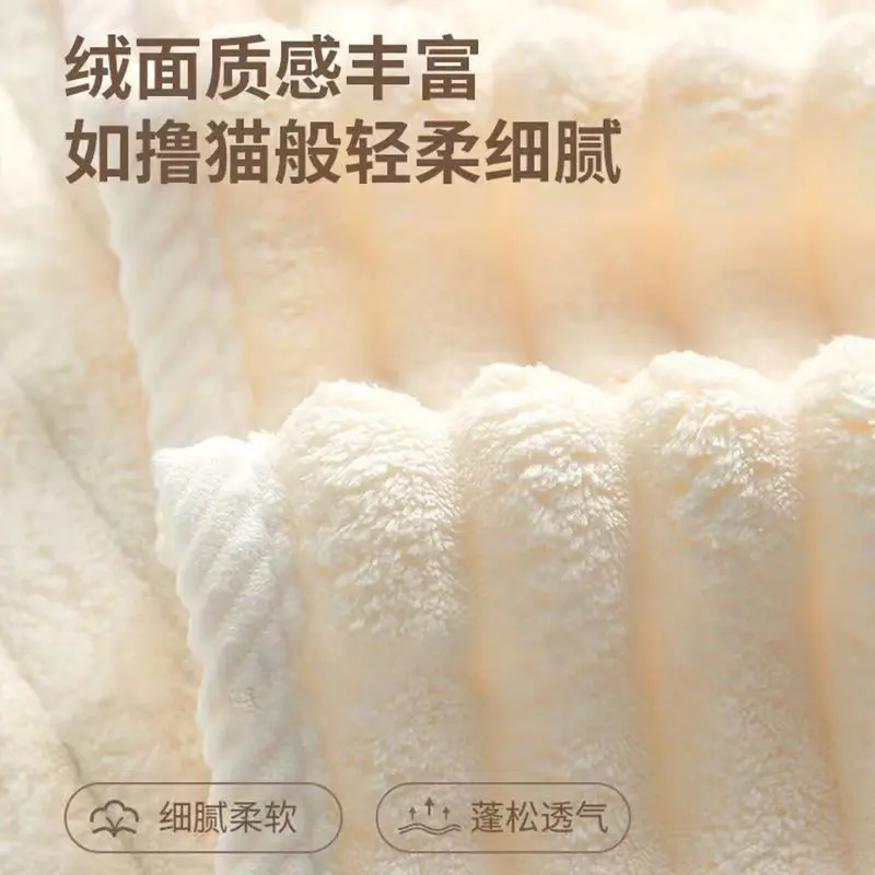 Khăn Gia Dụng Và Rửa Mặt, Chất Liệu Lông Cừu San Hô Cotton Nguyên Chất Thấm Hút, Không Xơ, Thích Hợp Tắm, Dành Cho Nam Và Nữ, Phong Cách Cặp Đôi, Mềm Mại Và Dày Dặn, Hàng Mới Về 5