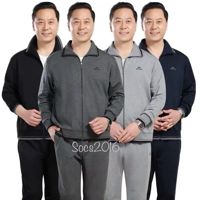 Bộ Quần Áo Nỉ Nam Trung Niên chất liệu nỉ Hàn thu đông tặng bố