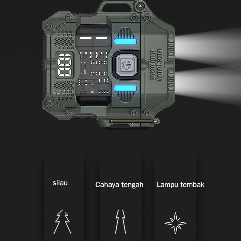 <Pengiriman Lokal>Tongkol Membawa Rantai Kunci Cahaya Darurat Lampu Portabel Rechargeable Senter LED 7