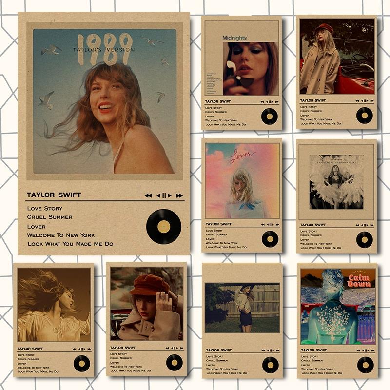 Hot Music Star Taylor Swift โปสเตอร์ Rock โปสเตอร์ Hip Hop โปสเตอร์สําหรับห้องนั่งเล่นกระดาษคราฟท์ภา