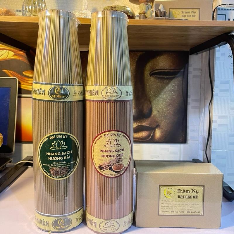 COMBO 4 TẤT CÓ ĐỦ 1KG NHANG QUẾ + 1KG NHANG BÀI + NỤ TRẦM NHANG SẠCH ĐẠI GIA KỲ HƯƠNG THƠM DỊU NHẸ đồ thờ