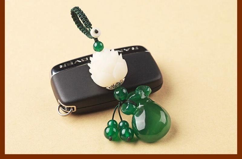 Product Introduction of Mặt Dây Chuyền Chìa Khóa Ô Tô, Thiết Kế Hoa Sen Bồ Đề, Làm Bằng Chalcedony, Quà Tặng Sáng Tạo, Móc Chìa Khóa, Thích Hợp Cho Nam Và Nữ, Thời Trang, Đồ Trang Trí Túi Cao Cấp Móc Chìa Khoá Móc Khoá 8
