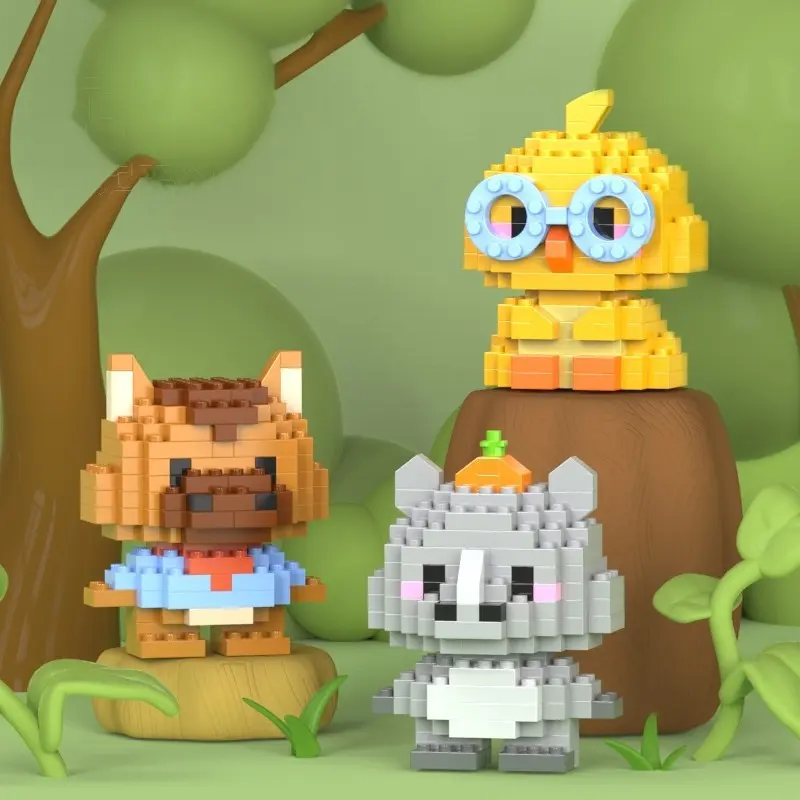 BRICKS NANO BLOCKS MAINAN EDUKASI MINI BLOCKS ANIMALS MAKE A WISE LIFE 4