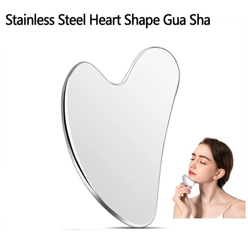 1PC Stainless Steel Gua Sha Scraper Massager For Face Neck Body Guasha Massage Tool Facial Skin Care Guasha Board Face Massager 0
