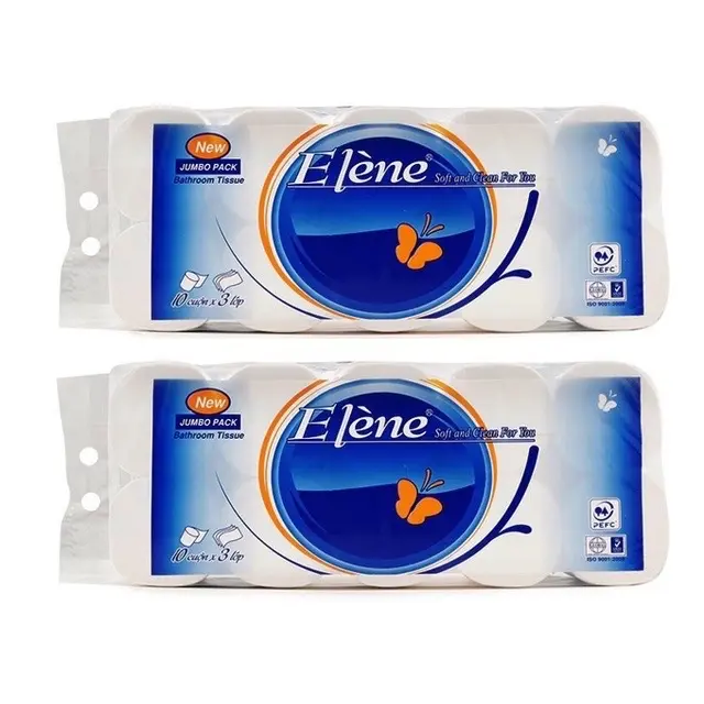 ComBo 2 Bịch Giấy Vệ Sinh Elene Một Bịch 10 Cuộn 4 Lớp Không Lõi