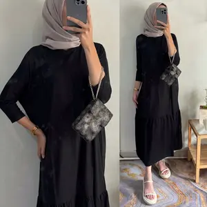 Rafella Midi Dres Rempel Kaos Combed Wanita
