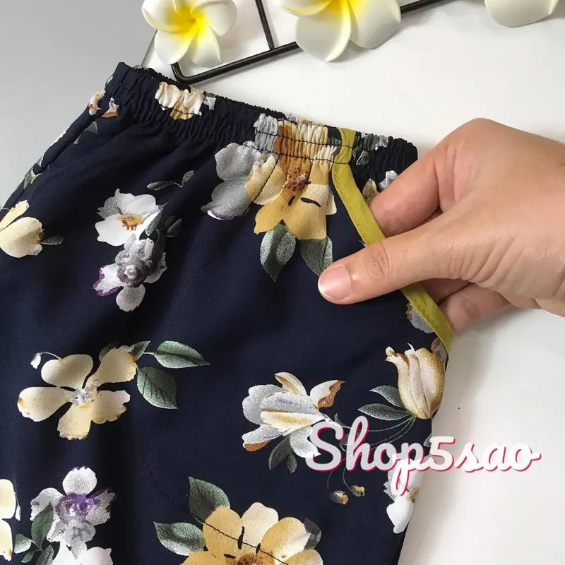 Bộ lanh mặc nhà, đồ bộ tole nữ SHOP5SAO phối màu cao cấp,quần dài (58-75kg) Women Đồ mặc nhà 7