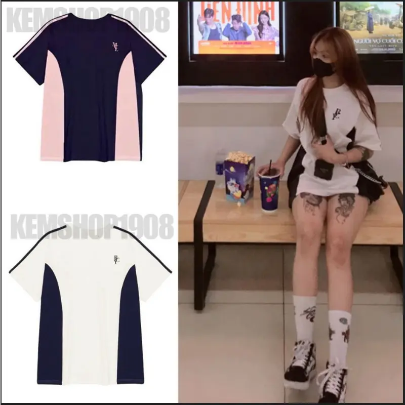 [RẺ VÔ ĐỊCH] Áo thun phông Raglan logo tay nam nữ PINK tay lỡ form rộng bblaloal Unisex 8