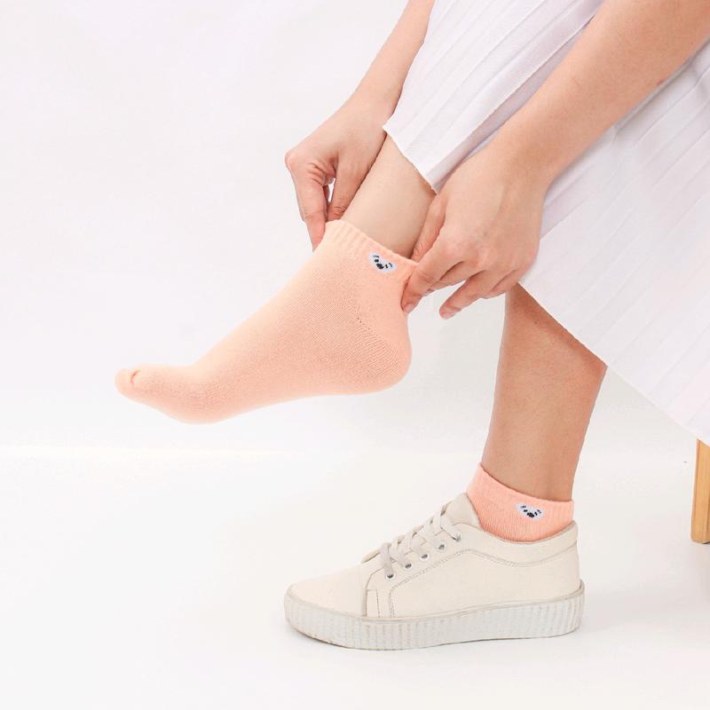 LUSINAN Kaus kaki dewasa pendek Matakaki Panda kaos kaki ankle cute wanita remaja dewasa Katun Putih dan banyak warna Nyaman Hitam Coklat dan banyak warna 3
