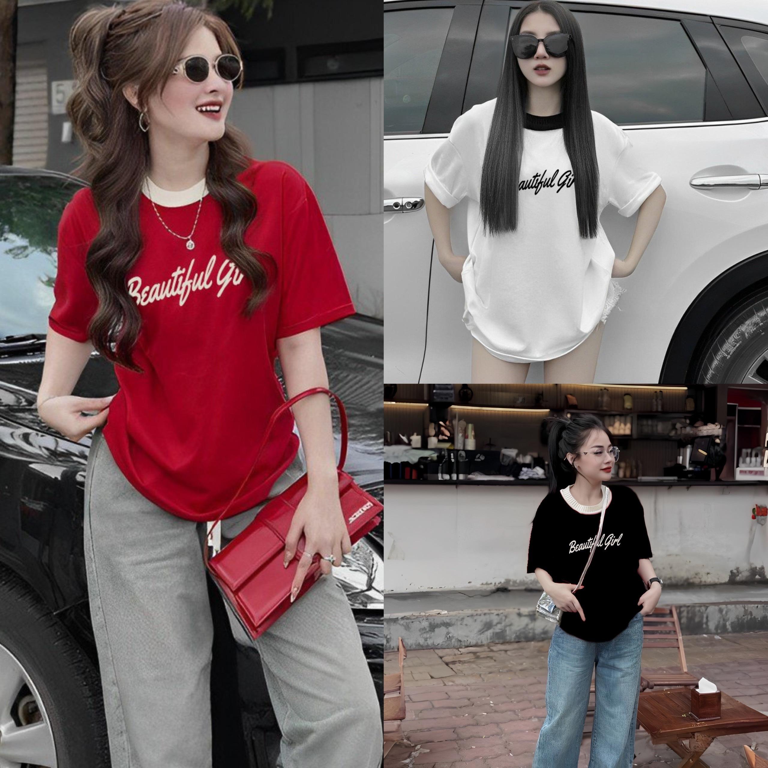 Áo [Xả Kho]Thun Phom Rộng Cổ Tròn Phối Vải Thun Coton Mềm 45 - 90Kg Thời Trang Nữ Bigsize Sài Gòn Top Women - B.1361