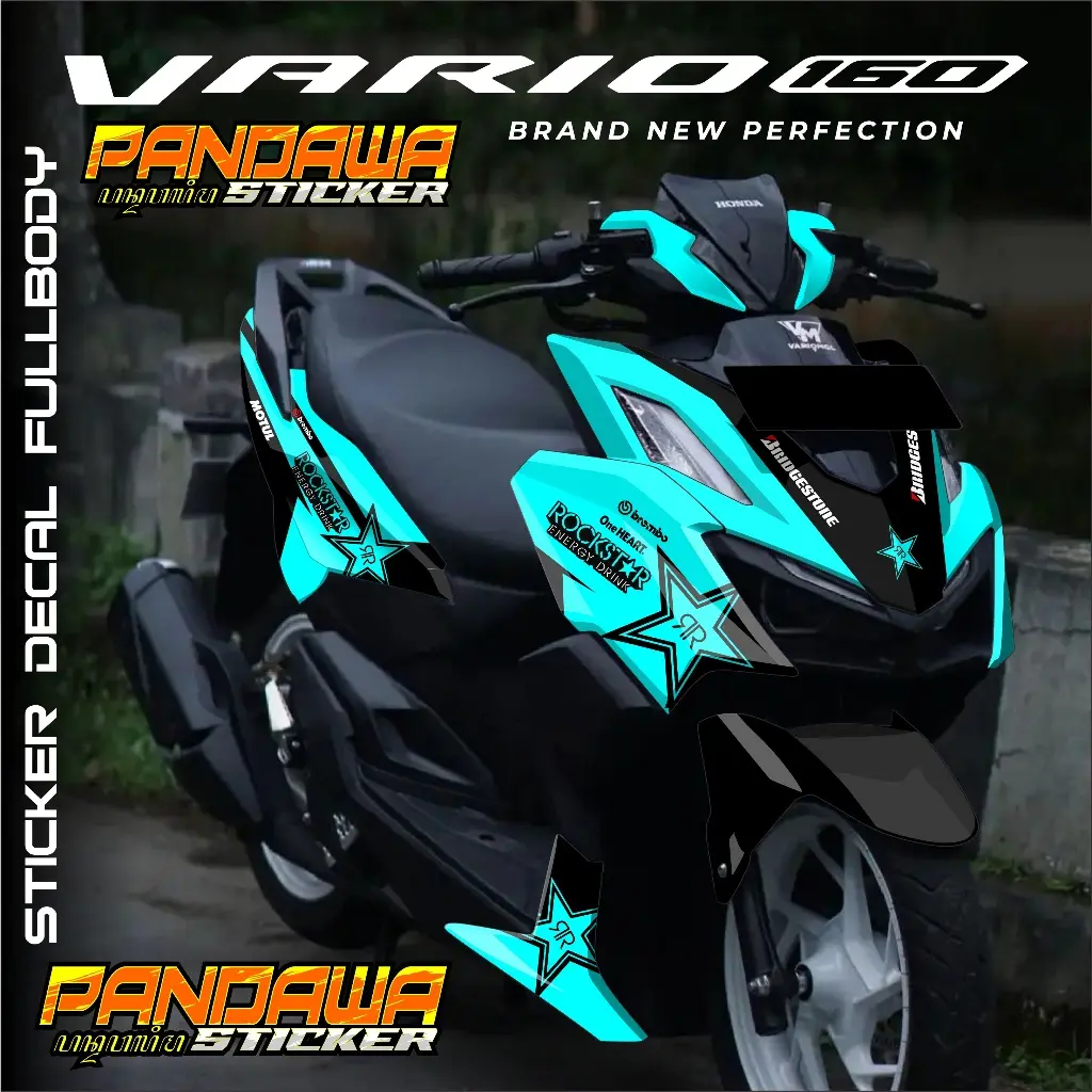 Decal sticker vario 160 fullbody variasi rockstar terbaru 2023  Stiker Vario 160 Pw- 46