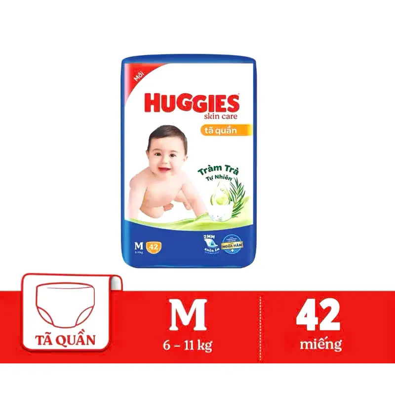 Tã/Bỉm Quần Sơ Sinh Huggies Skincare Jumbo S46+6/M42/L36/XL32