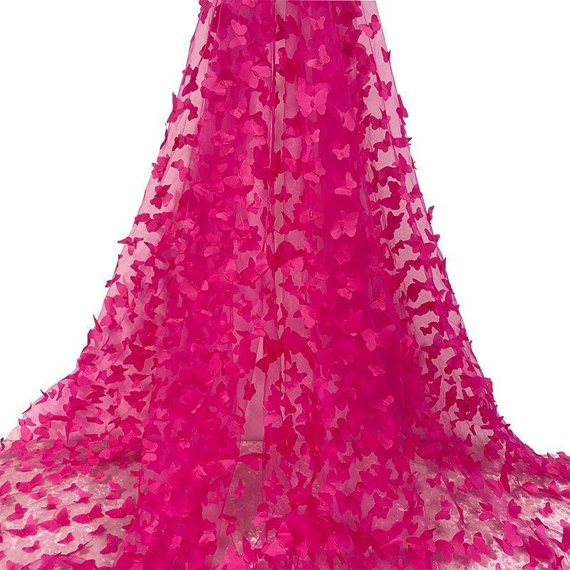 Vải Jacquard Lưới Bướm Bay Ba Chiều Vải Thiết Kế Váy Cưới Sáng Tạo, Vải Nhẹ, Vải Chảy, Năm 2025 5