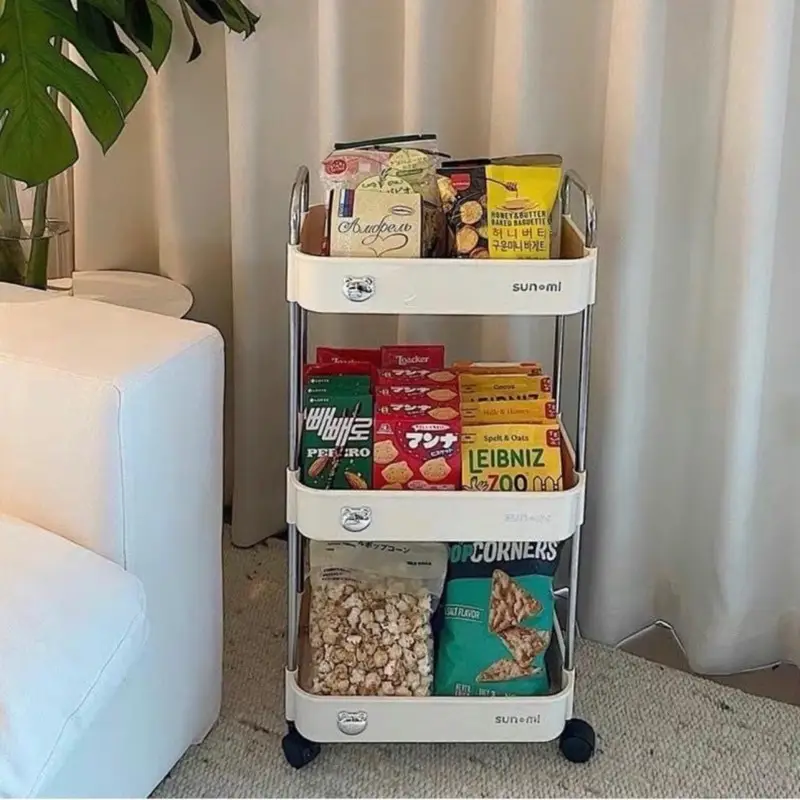KỆ GẤU Sunmix 3 tầng đa năng , kệ nhà tắm , kệ nhà bếp có bánh xe di chuyển