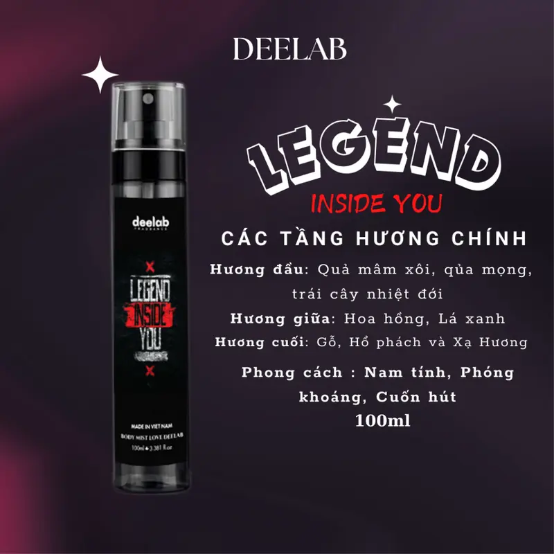 [Mua Nhiều Giảm Nhiều] Body Mist Nước Hoa Deelab Nam Nữ Toàn Thân Lưu Hương Cả Ngày, Chai Lớn 100ml Dạng Xịt ZYC11CSD1C 2