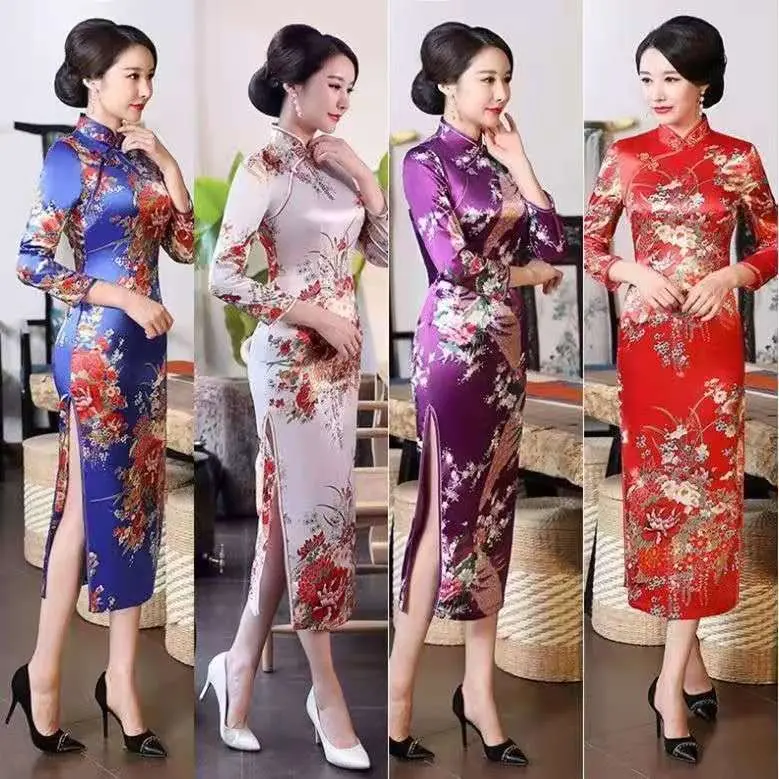 Váy Sườn Xám, Dáng Ôm, Dài Trung Bình Ngoại Cỡ, Gợi Cảm Và Mỏng, Tay Giữa, Tay Áo Dài, Thích Hợp Cho Mùa Hè