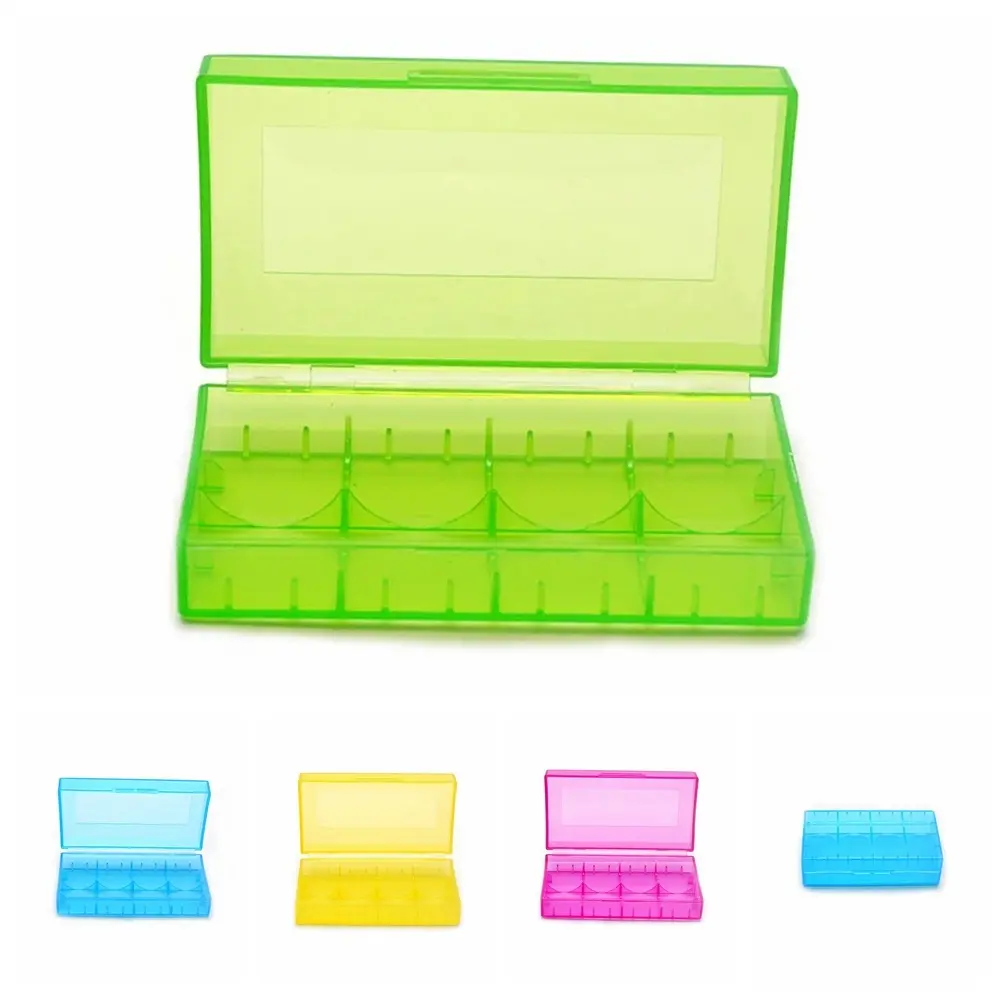 Battery Storage Box Waterproof Box Hard Plastic Battery Storage Transparent Colorful Battery Container Plastic 2 Section Portable Battery Case 17670 Battery