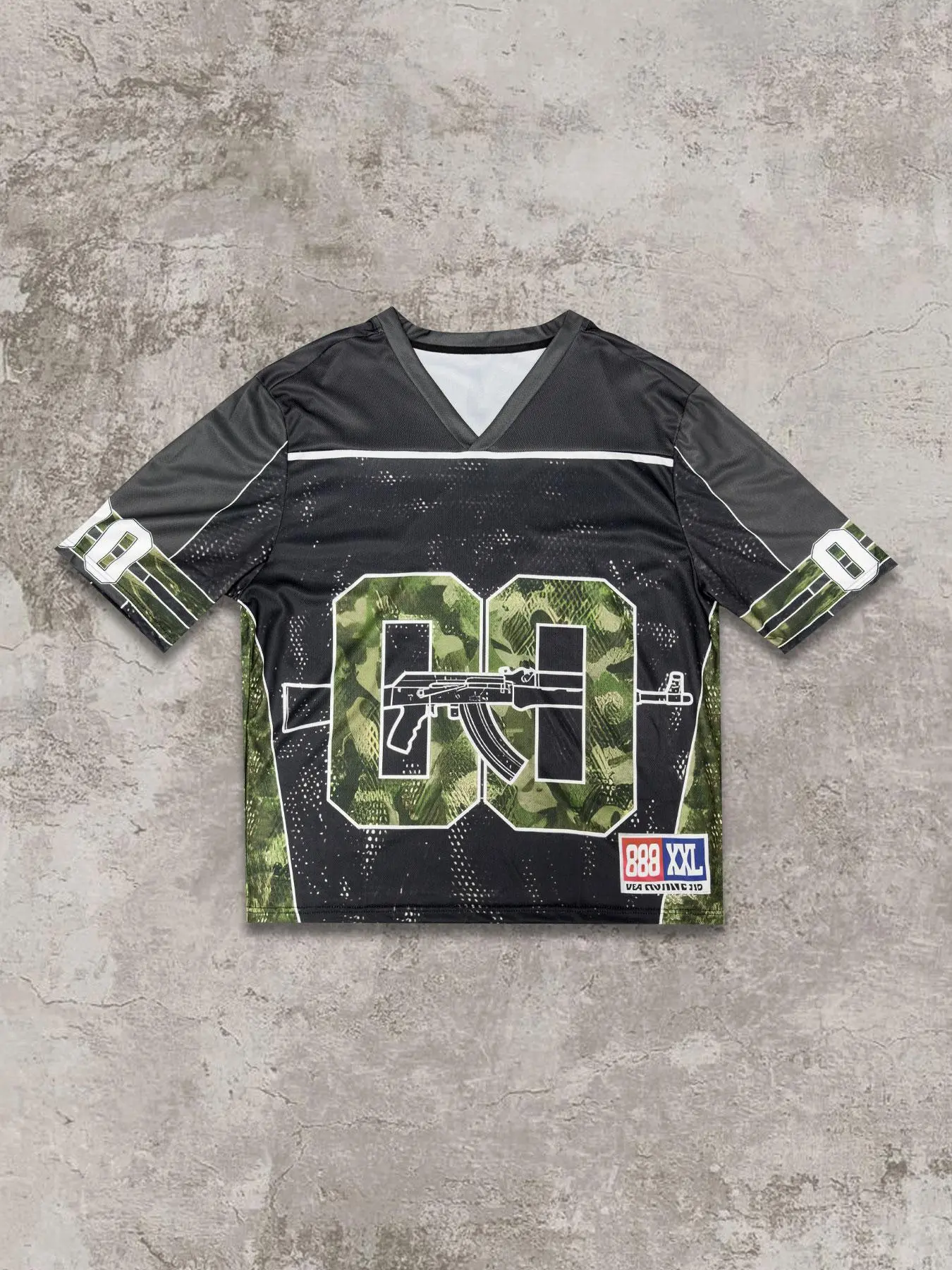 Men's Camo Print V Neck Short Sleeve Tee, Loose Casual Fashion T-shirt for Summer, Men's Tactical Top for Daily Wear