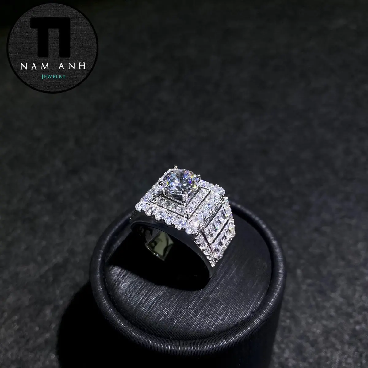 >NAJ< Nhẩn nam mẫu xoàn cao cấp Nm179 - Đã xi kim