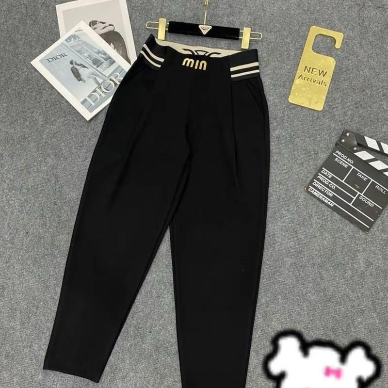 Quần thiết kế kiểu dáng baggy tôn dáng  cạp thiết kế khâu chữ min chắc chắn Có Túi Pants Nữ Women 2