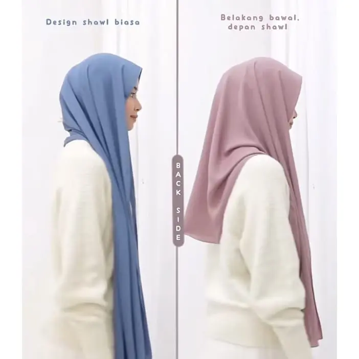 Pashmina Oval Curve Ceruty Babydoll Panjang Muslim Jilbab Wanita Kerudung Syal 1