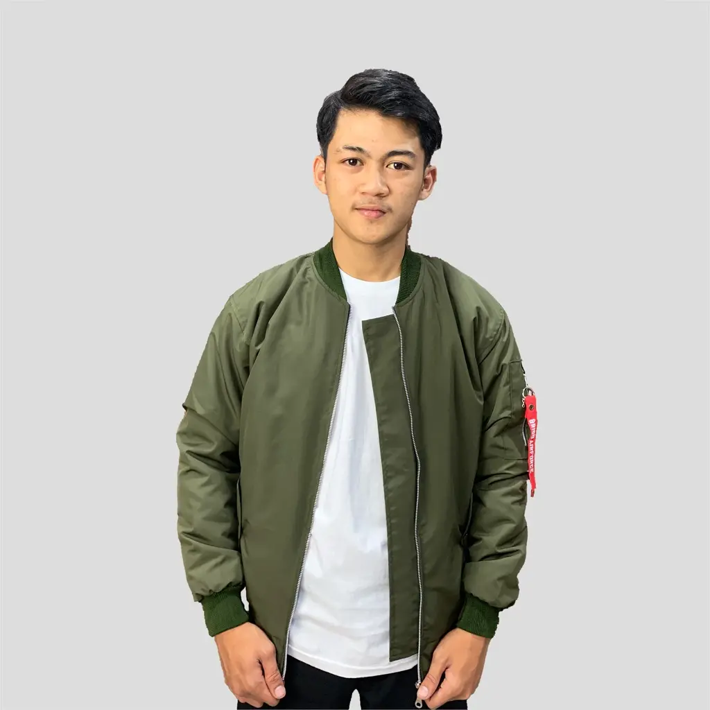 BRIGO Jaket Bomber Polos || Bomber Varsity || Bahan Taslan JN ( Pria dan wanita ) Lembut Motor Waterproof