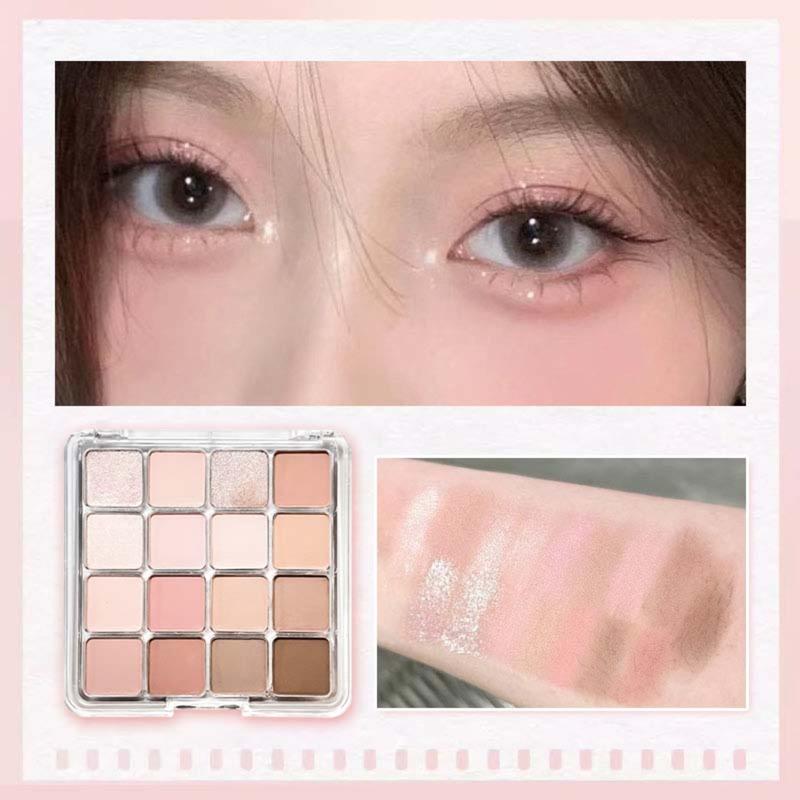 Bảng Phấn Mắt, 16 Màu, Màu Nude, Lâu Trôi, Lấp Lánh Và Lì, Mỹ Phẩm Trang Điểm Lung Linh, [Thanh Toán Khi Nhận Hàng] 6
