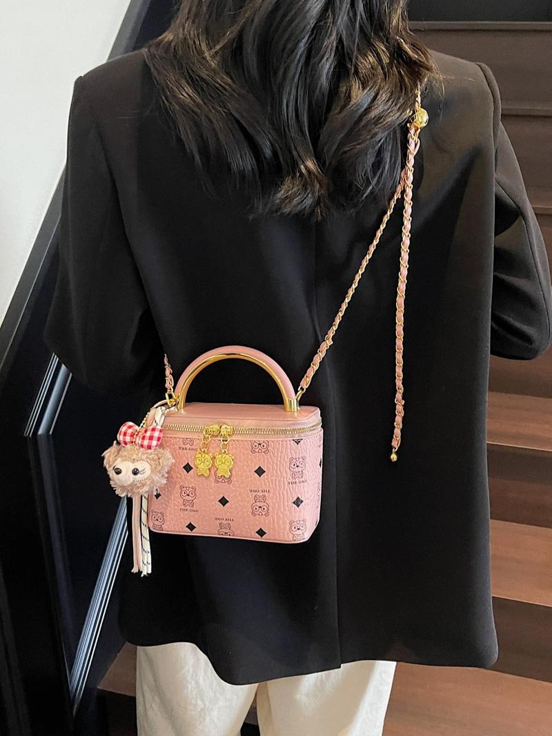 Product Introduction of Fashion Letter & Animal Pattern Crossbody Bag, Casual PU Leather Zipper Shoulder Bag for Women, Trendy All-match Commuter Bag for Daily Used 7