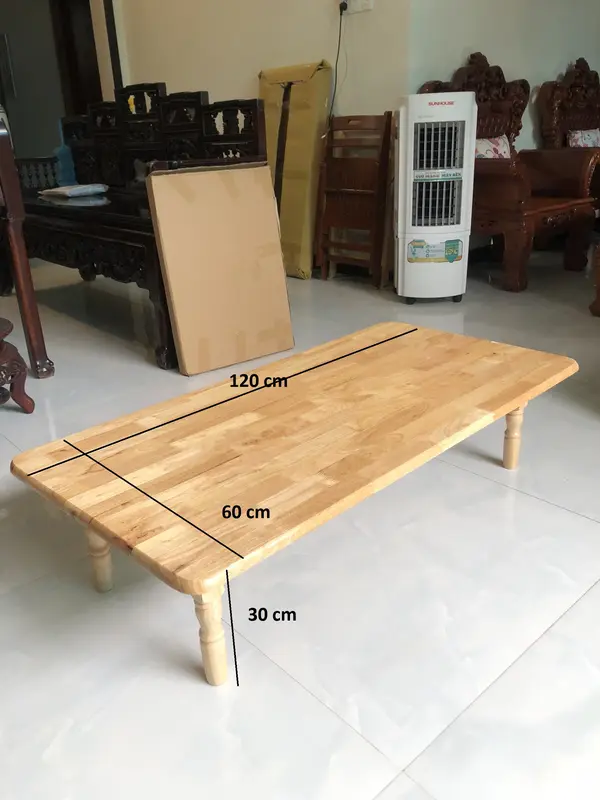 Bàn trà kiểu Nhật gỗ tự nhiên VIMOS ,xếp gọn dễ dàng, size 60 x 120 x cao 30cm 1