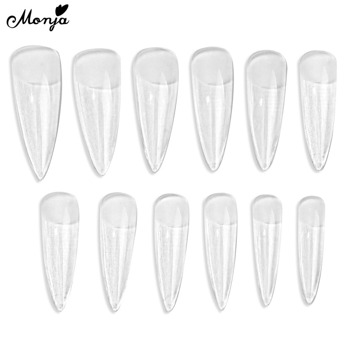 Monja 550Pcs Kuku Palsu Matte Extension Tips Frosted Coffin Almond Oval Square Soft Gel Tips Acrylic Manikur Buatan dengan 6 Bentuk Kuku