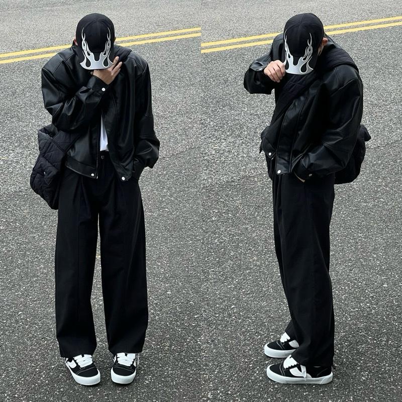 Quần Kaki Line Xếp Ly Ống Rộng Nam Nữ . Kaki Pant Line Xếp Ly Unisex Menswear có túi Ong Nhung 4