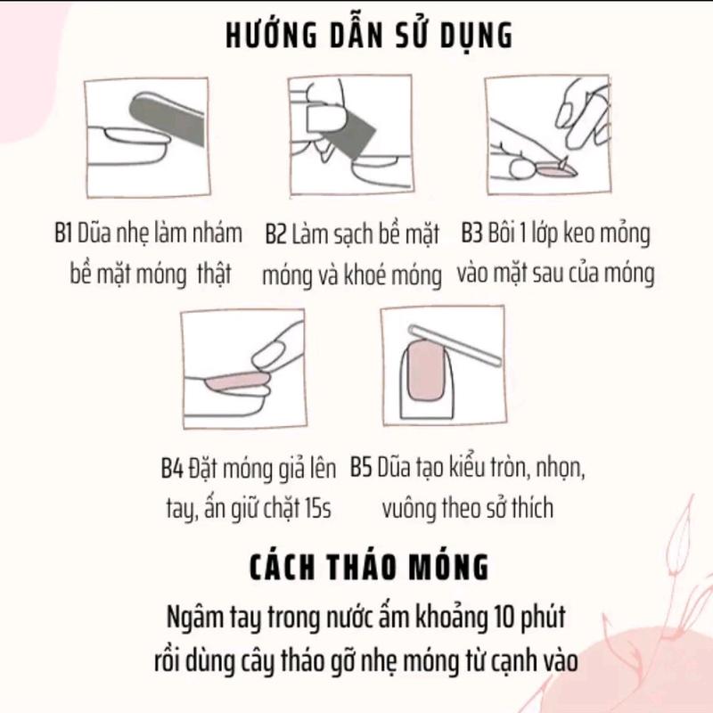 Mã M64_ Nail Box xinh đẹp bộ 24 móng tay giả dành cho Nữ + được kèm phụ kiện keo dán 4