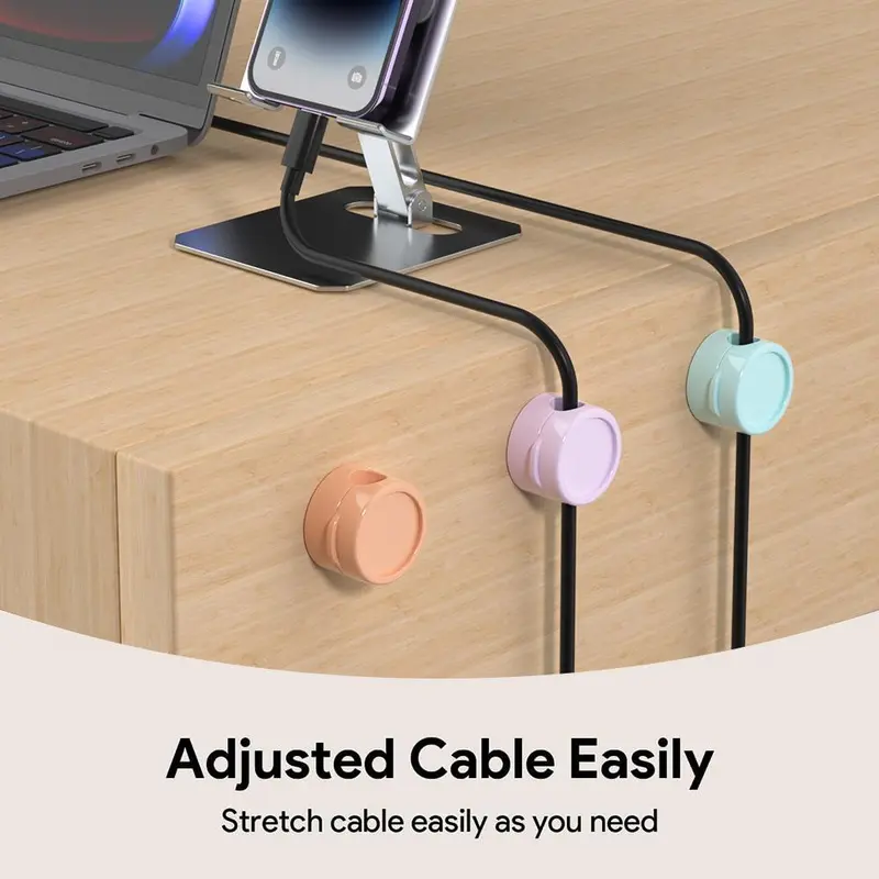 Magnetic Cable Management Holder, 3/6/9pcs Desktop Cable Organizer, Cable Storage Clip, Desk Organizer for Home Office, Office Stationery & Supplies 4