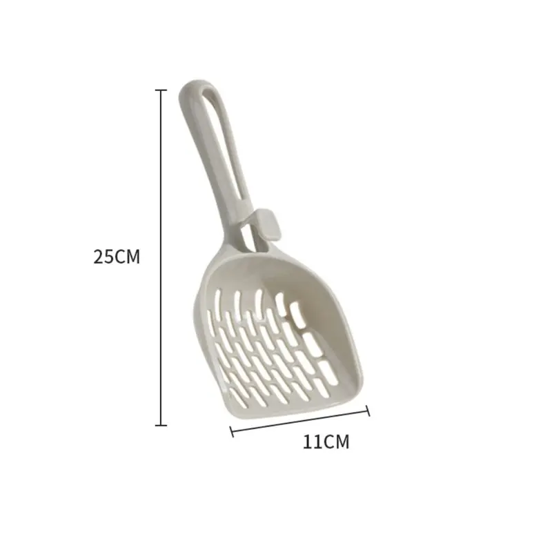 Xẻng Xúc Cát Vệ Sinh Cho Mèo, PP Mới, Xám, Nhẹ, Xẻng Sâu, Muỗng Có Thể Treo, Rây 2