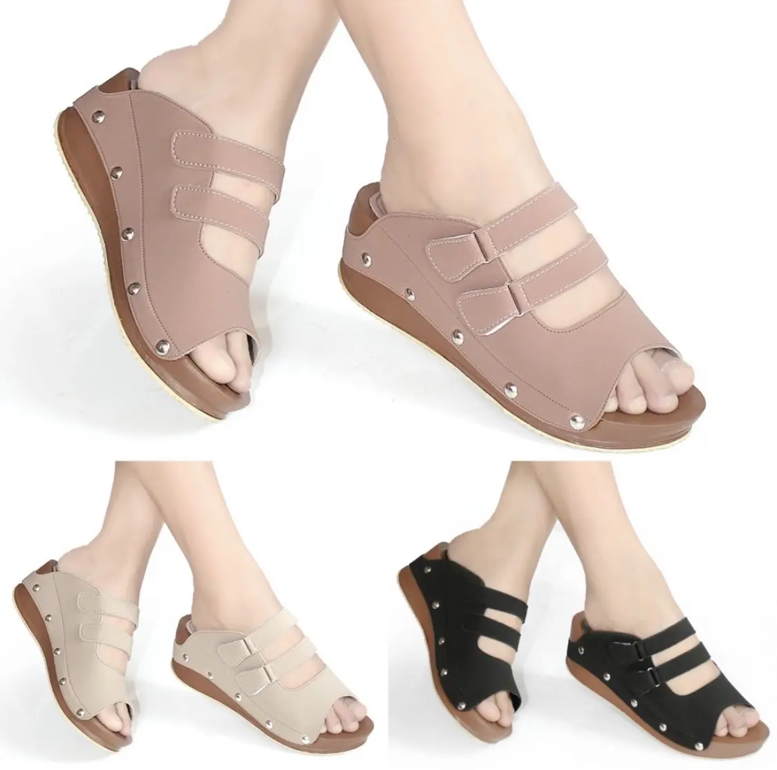 Sandal Wedges Wanita 5cm Anti Slip/ KTB Sendal. ADA PERUBAHAN BAHAN MOHON DI BACA DAN DI LIHAT