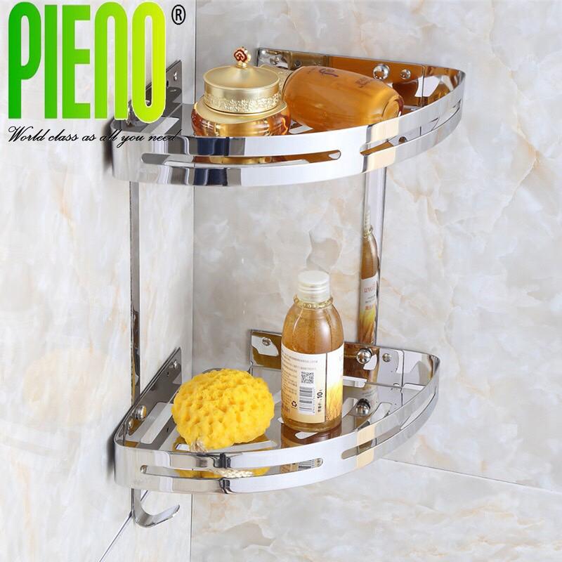 Kệ góc nhà tắm kệ gia vị nhà bếp inox sus 304 bản to L1 sáng bóng