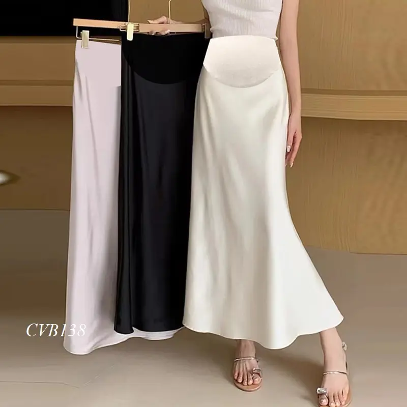 Chân Váy Lụa Bầu Dáng Dài Đuôi Cá CVB138 (Dài 91cm)
