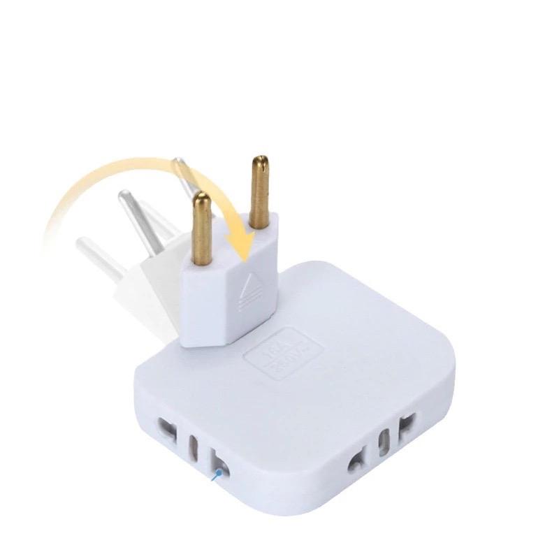 ￼Phích Cắm Chuyển Đổi 3 Trong 1 Xoay 180 Độ Bằng ABS Chịu Nhiệt Có Thể Điều Chỉnh 7