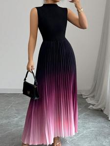 Vestido tipo tank con estampado degradado para mujer, elegante vestido sin mangas para ocasiones formales y de noche, ropa para damas para todas las estaciones