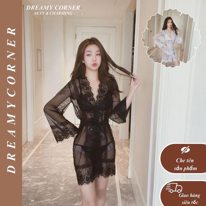  VÁY NGỦ LỤA REN DÀI TAY DREAMY CORNER DN17  – QUYẾN RŨ & SANG TRỌNG 