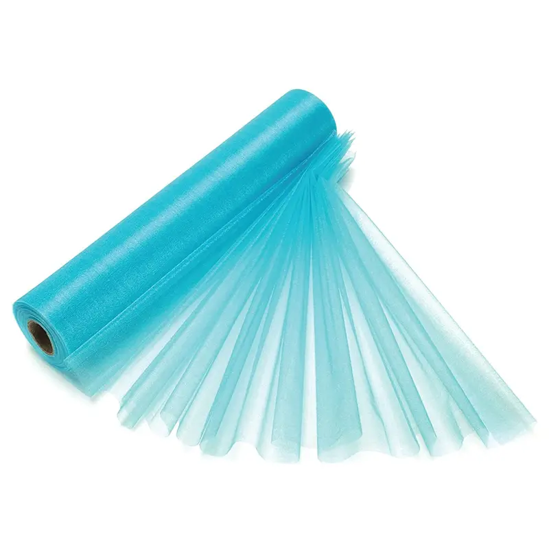 Organza Roll Snow Sheer Glitter Fabric 25m x 29cm for Wedding Venue, Chair Bow Sash, Table Runner, Christmas Event, Party Decoration Gift Light Lightweight Ornaments 1