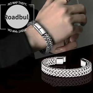 ROADBULL2026今年の新作大人気のあるのある製品!人気のヒップホップステンレス両面メンズブレスレット,シンプルなBAGIパンクハイエンドキューバチェーン,ファッショナブルでトレンディ,倉庫にいますありすぐにお届け可能.